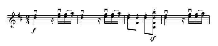 Example of retaking the bow in Brahms Violin Concerto 3rd movement