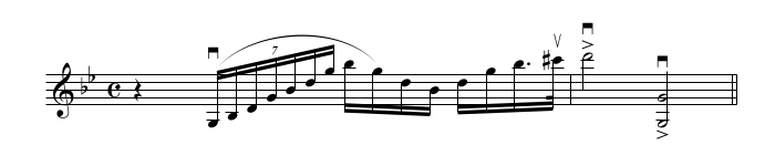 Example of retaking the bow in circular motion from Bruch Violin Concerto 