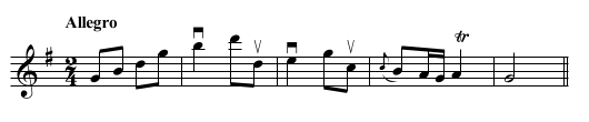 The same example with a simplified rhythm