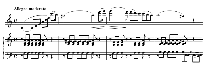 Phrasing example from Accolay Violin Concerto