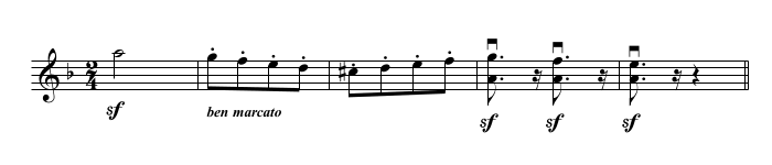 Example from the 1st movement of Beethoven's 9th symphony