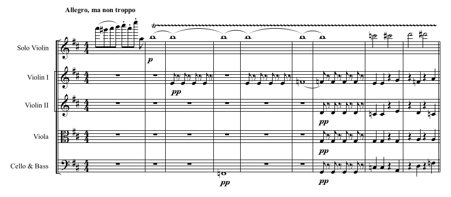 Excerpt of trills from Violin Concerto by Beethoven