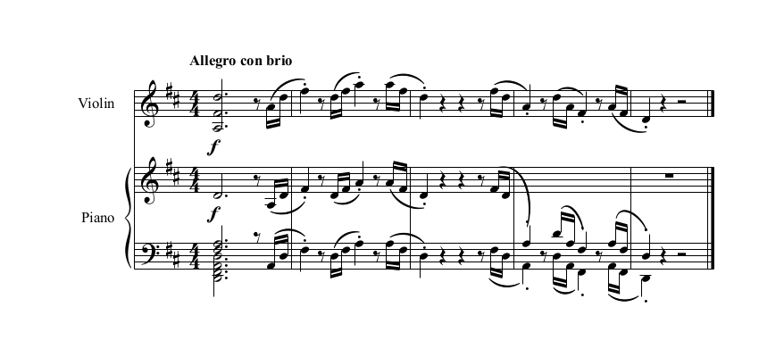 An excerpt of Beethoven's Violin Sonata