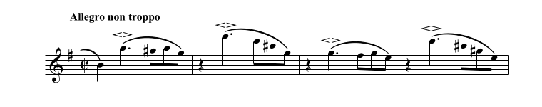 Hairpin example from Brahms Symphony No.4