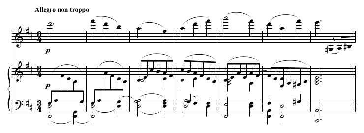 Phrasing example from Brahms Violin Concerto