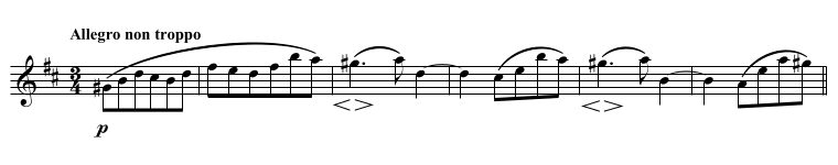 Hairpin example from Brahms Violin Concerto