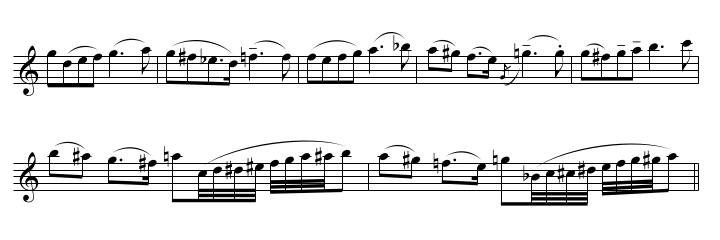 More example of augmented intervals in Glazunov Violin Concerto