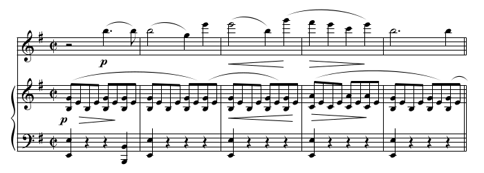 Phrasing example from Mendelssohn Violin Concerto