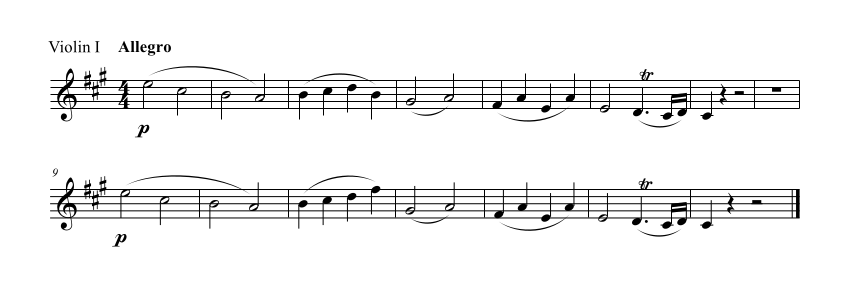 an excerpt from Clarinet Quintet by Mozart