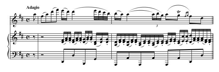 Phrasing example from Mozart Violin Concerto No.3