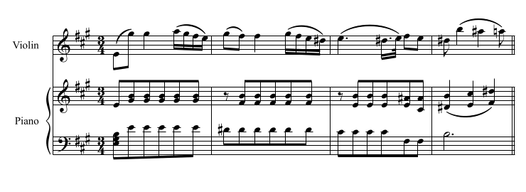 1st inversion example from Mozart Concerto No.4