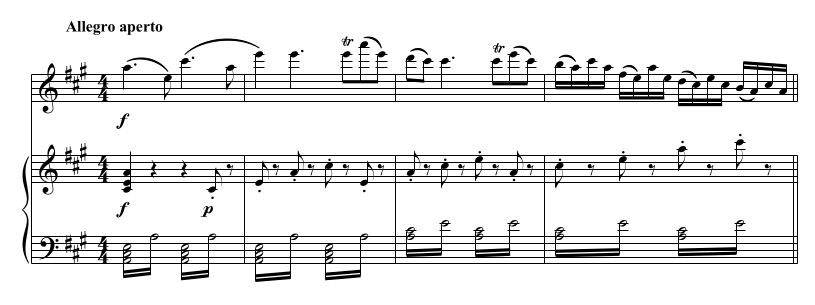 Allegro aperto from Mozart's Concerto No.5
