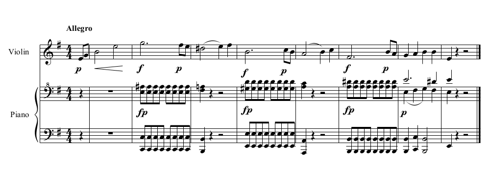 Another excerpt of Mozart's violin sonata.