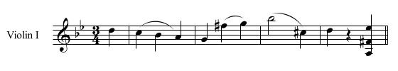 Example of diminished interval from G minor string quintet by Mozart