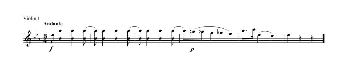 Example of without a turn in Mozart's Sinfonia Concertante
