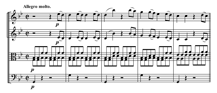 Phrasing example from Mozart Symphony No.40