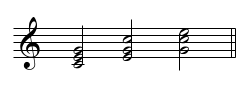 Example of C major triads