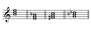 Examples of diminished triads