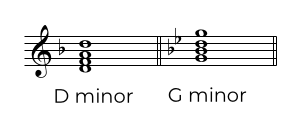 D minor and G minor, Subdominant keys