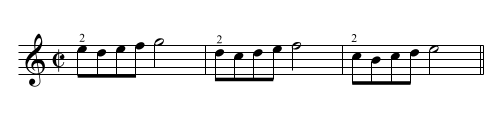 Example of better fingerings according to the sequence