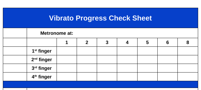 Vibrato progress check sheet