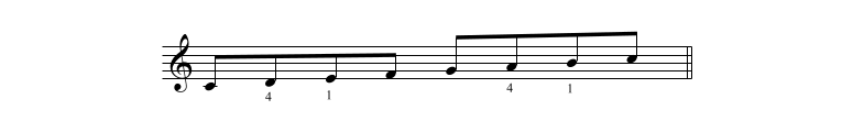 Whole step string crossing example