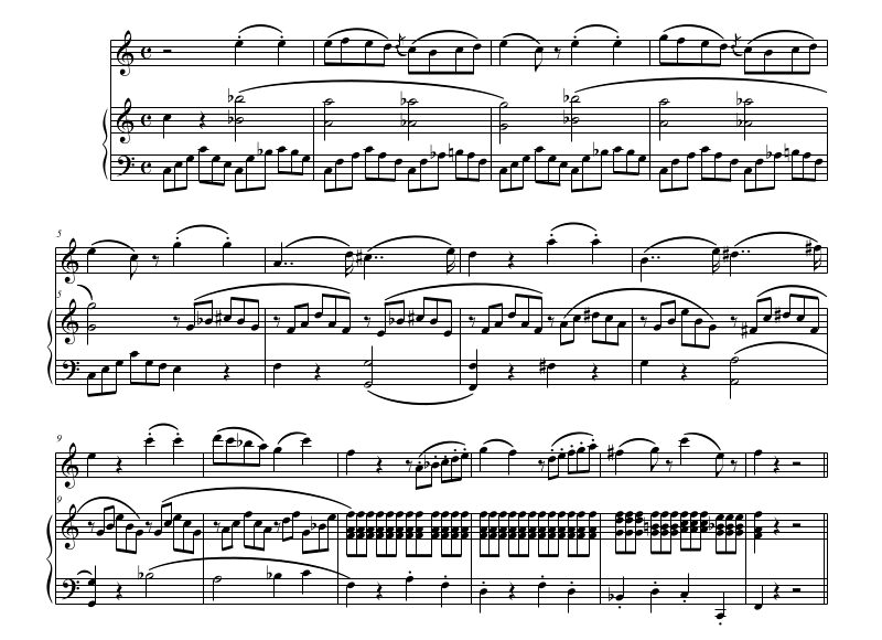 Example of a subdominant key modulation in Schubert's violin sonata D.385
