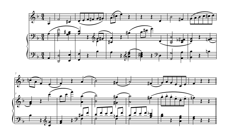 Example of relative keys from Schubert's Sonata D.385