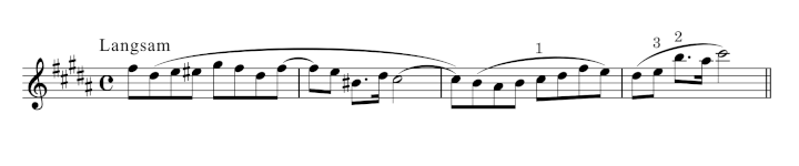 Example from Strauss' Also Sprach Zarathustra